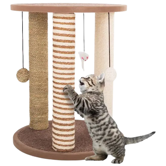 PETMAKER multi-post scratching tower with perch and toys