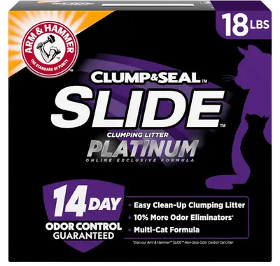 Arm and Hammer Slide Platinum low dust cat litter for odor control