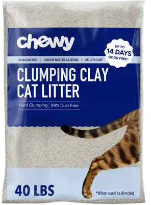 Chewy Made Multi-Cat Unscented clumping clay cat litter 40-lb bag