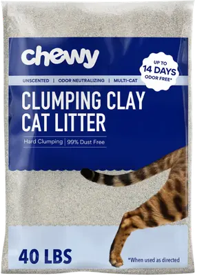 40-lb bag of Chewy Made Multi-Cat Unscented Clumping Clay Cat Litter
