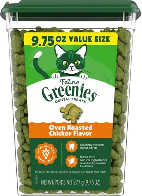 Feline Greenies Oven Roasted Chicken dental treats tub