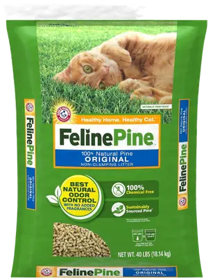 Feline Pine Original non-clumping pine pellet cat litter 40-lb bag