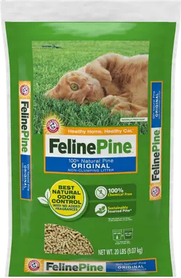 40-lb bag of Feline Pine Original non-clumping pine pellet cat litter