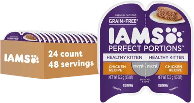IAMS Perfect Portions Healthy Kitten chicken pâté twin-pack trays