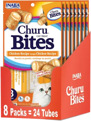 INABA Churu Bites Chicken Recipe soft filled cat treats package