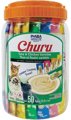 INABA Churu Tuna and Chicken Variety Pack with individual lickable cat treat tubes