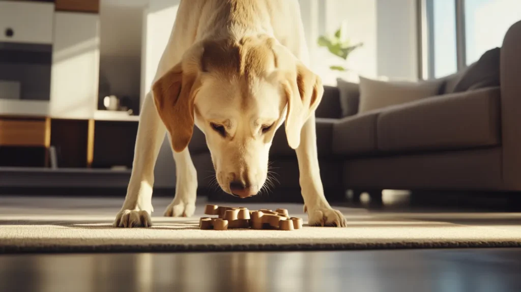 interactive dog toy helping a dog stay mentally stimulated indoors