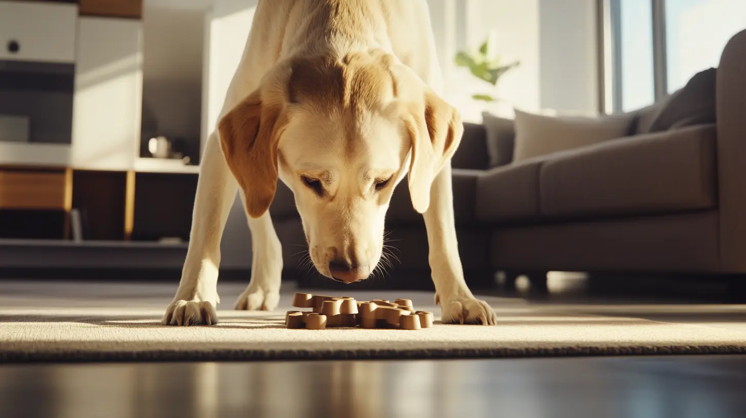 interactive dog toy helping a dog stay mentally stimulated indoors