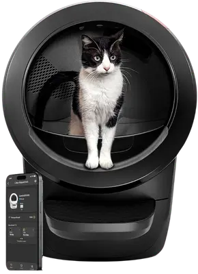 Black Litter-Robot 4 automatic self-cleaning litter box