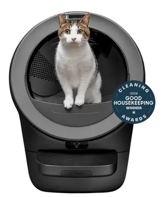 Black Litter-Robot 5 Pro automatic litter box with built-in cameras