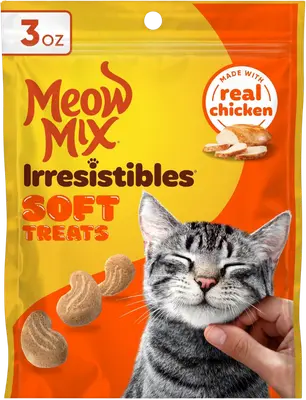 Meow Mix Irresistibles White Meat Chicken soft cat treats bag