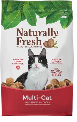 Naturally Fresh Multi-Cat Unscented Clumping Walnut Cat Litter bag for best natural cat litter roundup