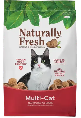 Naturally Fresh Multi-Cat unscented walnut clumping cat litter bag