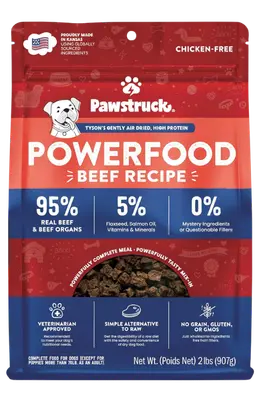 Pawstruck beef air dried dog food package