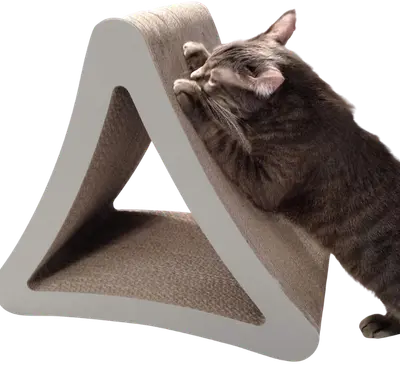 PetFusion triangular cardboard cat scratcher with multiple scratching surfaces