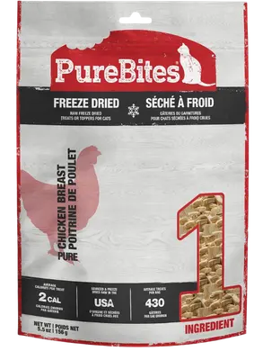 PureBites Chicken Breast freeze-dried cat treats bag