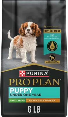 Purina Pro Plan Puppy Small Breed Chicken and Rice dry dog food bag
