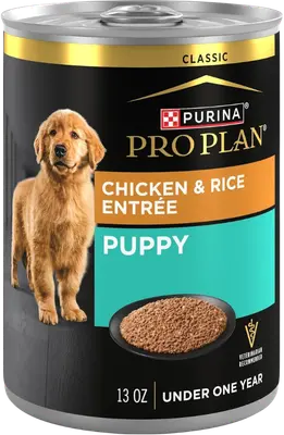 Purina Pro Plan Small Breed Puppy Chicken and Brown Rice wet dog food can
