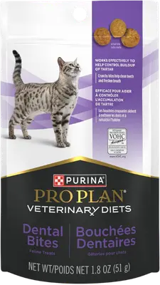 Purina Pro Plan Veterinary Diets Dental Bites cat treats pouch