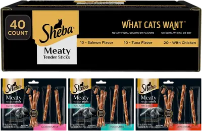 SHEBA Meaty Tender Sticks Chicken soft cat treats package