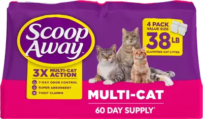 Scoop Away Meadow Fresh scented multi-cat clumping cat litter package