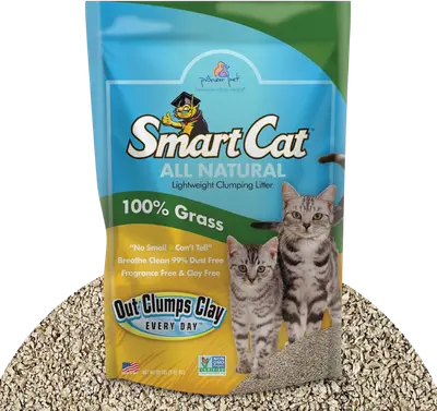 SmartCat All Natural unscented clumping grass cat litter bag