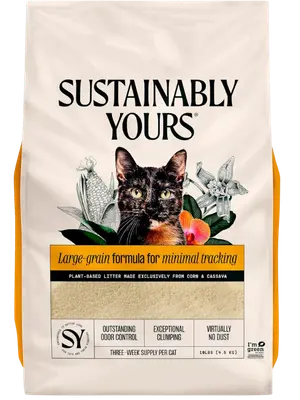 Sustainably Yours Large-Grain unscented corn and cassava cat litter bag