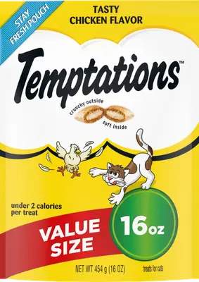 Temptations Classic Tasty Chicken soft and crunchy cat treats package