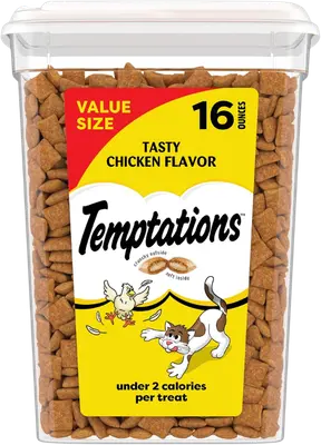Temptations Classic Tasty Chicken crunchy cat treats container