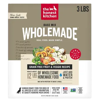 The Honest Kitchen fruit and veggie dehydrated base mix for dogs with added protein