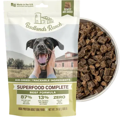 The Pets Table Beef and Berries air dried dog food bag