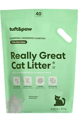 Tuft + Paw Really Great Cat Litter Unscented tofu litter for low tracking