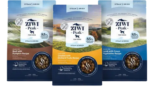 ZIWI Peak Steam and Dried Beef with Pumpkin dog food bag