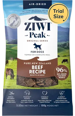 ZIWI Peak air dried dog food beef recipe bag