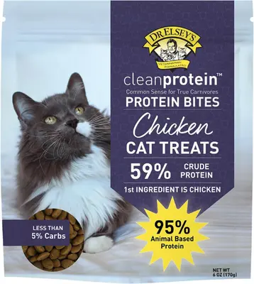 Dr. Elsey's cleanprotein Chicken Protein Bites cat treats bag