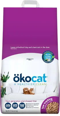 ökocat Low Tracking Less Mess clumping wood mini-pellet cat litter bag