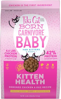 Tiki Cat Born Carnivore Baby Chicken and Egg kitten food bag